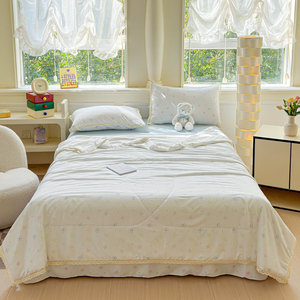Set Sprei Mewah Modern Semua Musim untuk Anak, Bahan Kain Lapis Dua Benang Cetak, Renda Bolak-Balik, Isi Polyester untuk Rumah - Product Image 2