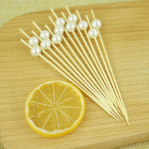 J & M Nguồn Cung Cấp Nhà Bếp Salad Rau Món Tráng Miệng Tre Que Ngọc Trai Đảng 12Cm Tre Cocktail Đảng Que Hạt Tre Xiên - Product Image 2