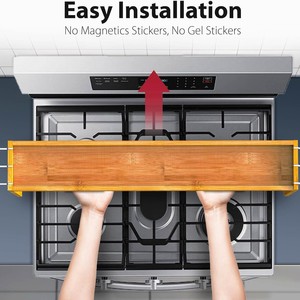 Bamboo Stove Spice <b>Rack</b> Solid Wood Countertop Storage With Hooks L Shaped Multi Function <b>Kitchen</b> Organizer - Product Image 3