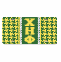 Plaque d'immatriculation de voiture personnalisée Zeta Phi Beta avec lettres grecques, motif pied-de-poule classique, accessoire pour véhicule