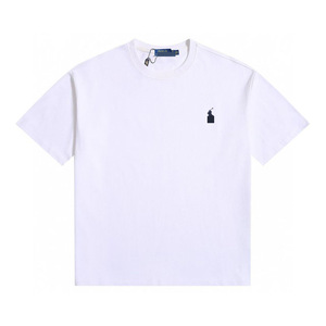 T-shirt casual da uomo in puro cotone con logo cavallo, girocollo, manica corta, vestibilità aderente, ricamata, estiva, per dropshipping transfrontaliero - Product Image 5