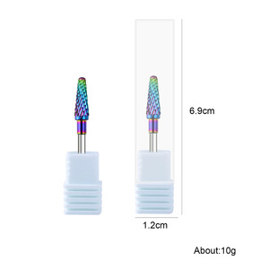 หัวเจียรเล็บเคลือบสีรุ้งแบบพกพาสำหรับขายส่ง ชุดดอกสว่านเจียรเล็บทังสเตนคาร์ไบด์ระดับมืออาชีพ สำหรับขัดแต่งเล็บ - Product Image 5