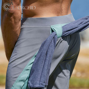 กางเกงกีฬาลำลองสำหรับผู้ชายกางเกงวิ่งออกกำลังกายระบายอากาศสีพื้นฤดูร้อน - Product Image 1