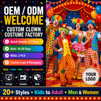 Combinaison de clown d'Halloween sur mesure pour adulte, costume de cosplay pour fête, marque privée OEM ODM