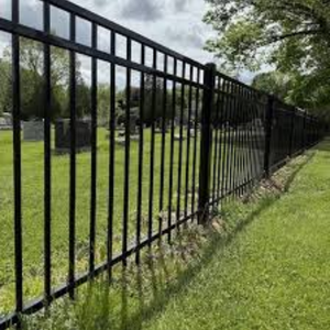 Punta de Lanza Decorativa para Cercas de Jardín, de Hierro Forjado, Punta de Lanza de Acero Negro Forjado, Valla Metálica de Seguridad de 3 Rieles - Product Image 1