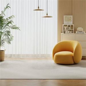 Round Enclosed Velvet Single Sofa Curved Wrap-Around Accent <b>Chair</b> for Office Salon Hotel Living Room - Product Image 4
