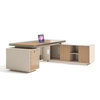 Bureau de direction ergonomique moderne haut de gamme et durable avec construction en bois, tiroir de rangement pour dossiers - Mobilier de bureau de luxe
