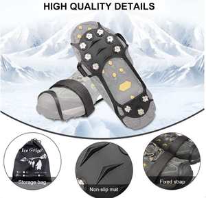 Prezzo di fabbrica antiscivolo pinze di ghiaccio per stivali scarpe da trekking all'aperto pinze da neve ramponi punte scarpe da neve - Product Image 3