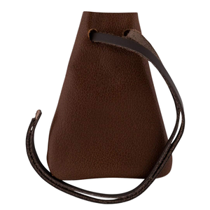 Pochette à cordon en cuir classique légère Nabob, porte-monnaie, sac à médicaments, étui à tabac, réplique médiévale, marron large - Product Image 1