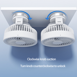 Ventilatore da auto con ventosa super potente e testa regolabile a 360°, ricaricabile da 3000mAh, pieghevole, piccolo ventilatore da tavolo con ventosa - Product Image 5