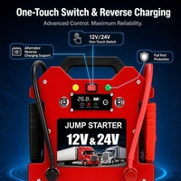Arrancador de Coches de Alta Capacidad 80000mAh 12V 24V, Batería LiFePO4 de 16 Celdas, Dispositivo Portátil de Arranque de Emergencia para Camiones