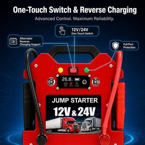 80000mAh Heavy Duty 12V 24V Car Jump Starter LiFePO4 Battery Booster 16 Cells Portable Emergency Jumper Pack Truck Device - Product Image 5