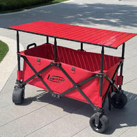 Chariot de camping multifonctionnel pliable et réglable avec poignée télescopique pour extérieur, jardin, parc et plage - Grande vente