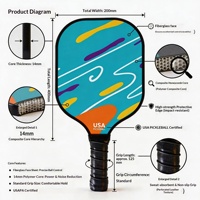 Vente directe d'usine Raquette de pickleball en fibre de verre matériau nid d'abeille fibre de carbone T700 12 mm d'épaisseur 220 g Adulte Enfant 0 trous
