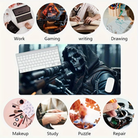 Alas Mouse Gaming Bertema Ekstra Besar dengan Desain Permukaan Bertudung Tengkorak Sniper Stealth, Cetakan Definisi Tinggi Reaper Grim