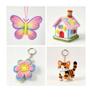 Kit d'art créatif DIY, fil de velours duveteux 7 mm, matériel pour projets éducatifs pour enfants et bouquets de fleurs décoratifs en fil duveteux - Product Image 6
