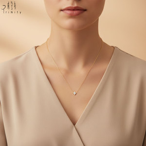 Vente en ligne Collier étoile quadrilatère en diamant, bijoux faits à la main, diamant naturel, or massif 18 carats, collier pendentif clavicule - Product Image 6
