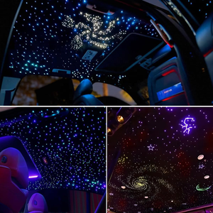 JX LED 36W RGBW Twinkle Starlight Headliner Kits <span class=keywords><strong>Fibre</strong></span> <span class=keywords><strong>Optique</strong></span> Éclairage 4 <span class=keywords><strong>Couleurs</strong></span> & Ports App/Télécommande Star Sky Roof Light - Product Image 4