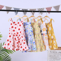 Gaun Musim Panas Baru untuk Anak Perempuan, Gaun Bertingkat dengan Motif Cetak, Tanpa Lengan, Model Tank, Bagian Atas Berpotongan, Bagian Bawah Mengembang dan Menyala