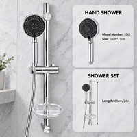 Ensemble de douche chromé avec système de robinetterie thermostatique à pression équilibrée et kit mural en céramique pour salle de bain
