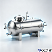 Tanque de Almacenamiento Sanitario Horizontal de Acero Inoxidable SS316L de 500-20000L para Agua para Inyección (WFI), con Certificaciones ASME, BPE, CE e ISO
