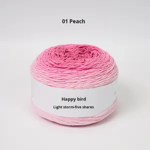 Ruyi Bird Qinglan filamento uncinetto cotone 100% a cinque fili sfumati in filo materiale a sette stelle Kit materiale coperta - Product Image 6