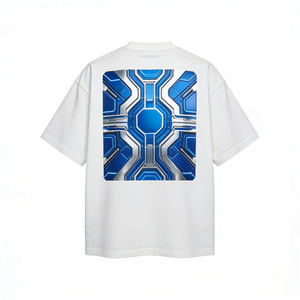 Camiseta Estilo Moderno - <span class=keywords><strong>Design</strong></span> Futurista de Placa de Circuito - Esquema de Cores Azul e Prata - Top de Moda Cyberpunk - Product Image 1