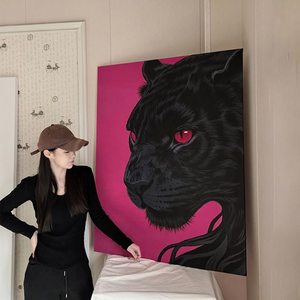 Arte de Pared Inspirado en la Dopamina para la Parte Posterior del Sofá, Estilo Nicho para Entrada, <span class=keywords><strong>Cuadro</strong></span> Colgante de <span class=keywords><strong>Pantera</strong></span> <span class=keywords><strong>Negra</strong></span>, Decoración Abstracta Nórdica para Sala de Estar - Product Image 3
