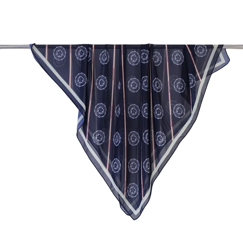 Bufanda de gasa de algodón de seda con estampado digital para mujer, bufanda cuadrada de seda de poliéster de nuevo diseño personalizado