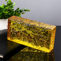 Brique de verre clair solide/bloc noir vert rouge rose couleurs givrées pour mur rideau utilisation ventes entières brique de verre carrée creuse