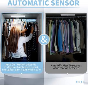 Barra de luz LED con <span class=keywords><strong>Sensor</strong></span> de movimiento para debajo del armario, barra de luz inalámbrica de 10CM, segura, envío directo - Product Image 4
