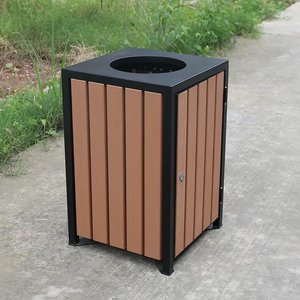 Contenedor de <span class=keywords><strong>Basura</strong></span> de Madera Compuesta para Exteriores, <span class=keywords><strong>Cubo</strong></span> de <span class=keywords><strong>Basura</strong></span> Ecológico y Atractivo para Parques y Calles, Contenedor de Reciclaje Comercial Público - Product Image 5
