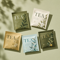 Sachets de thé écologiques recyclables personnalisés avec fermeture éclair, en papier kraft gaufré biodégradable, scellés sur trois côtés, pour sucre et aliments pour animaux de compagnie