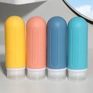 Pabrik Grosir 89Ml Botol Travel Silikon Shower Gel Shampoo Travel Kit Aksesoris Botol Set dengan Tutup