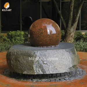 कस्टम हाथ नक्काशीदार प्राकृतिक पत्थर विशाल संगमरमर अस्थायी गेंद पानी के फव्वारे