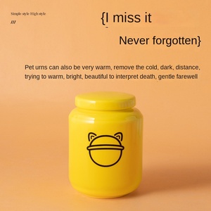 Thương mại nước ngoài shuo ni thân thiện với môi cổ điển gốm Dog Pet memorial urn hình trụ kín nắp vẫn còn xương Jar tang lễ Nguồn cung cấp - Product Image 2