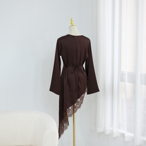 YIDENG 2026 Abaya in Pizzo con Set Hijab, Vestito Lungo Modesto per Donne Musulmane, Ideale per <span class=keywords><strong>la</strong></span> <span class=keywords><strong>Preghiera</strong></span> dell'Eid - Product Image 6