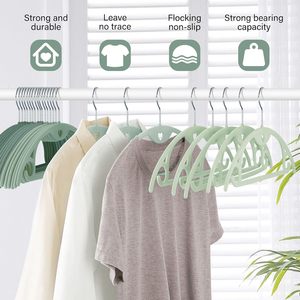 Cintres en velours, cintres en feutre robustes pour chemises et pulls, cintres antidérapants sans épaules en relief pour armoire - Product Image 2