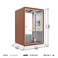 Cabine de bureau insonorisée mobile pour espace personnel, cabine de bureau moderne avec prise USB 12V, ISO 9001