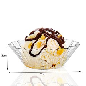 Assiettes miniatures jetables en plastique PS, noires et transparentes, pour restaurant, dégustation de desserts, cuillères incluses, prix d'usine - Product Image 4