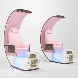 เก้าอี้นวดเท้าสปาไฟฟ้าสุดหรูทันสมัยสำหรับทำเล็บมือและเล็บเท้า สีชมพู แบบไม่ใช้ระบบประปา พร้อมปั๊มเจ็ท - Product Image 4