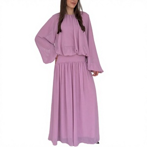 Willson Women's Stylish 2-Piece <b>Summer</b> Breathable Ocean Low-Waisted <b>Skirt</b> Color Blocking Elegant Modest Islamic O-Neck - Product Image 2