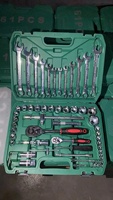Ensemble d'outils de réparation automobile de 61 pièces, clés, clés hexagonales, poignées à cliquet, outils de mécanique automobile, jeu de douilles, boîte à outils