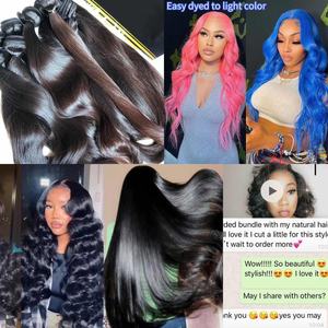 Paquete de pelo de muestra gratis, cabello humano indio Virgen sin procesar, con cutícula natural, de la India - Product Image 6