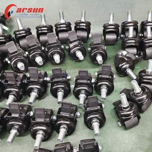 2-Zoll-Rollen mit geringer Schwerkraft Schwarze Nylon-Rad verriegelung funktion Stahl gewindes tiel Starre Lenk rollen 300kg Tragfähigkeit OEM