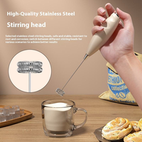 Nouveau mini mousseur à lait en acier inoxydable, fouet électrique puissant pour lait, mousseur à lait pour lattes, cappuccino, matcha