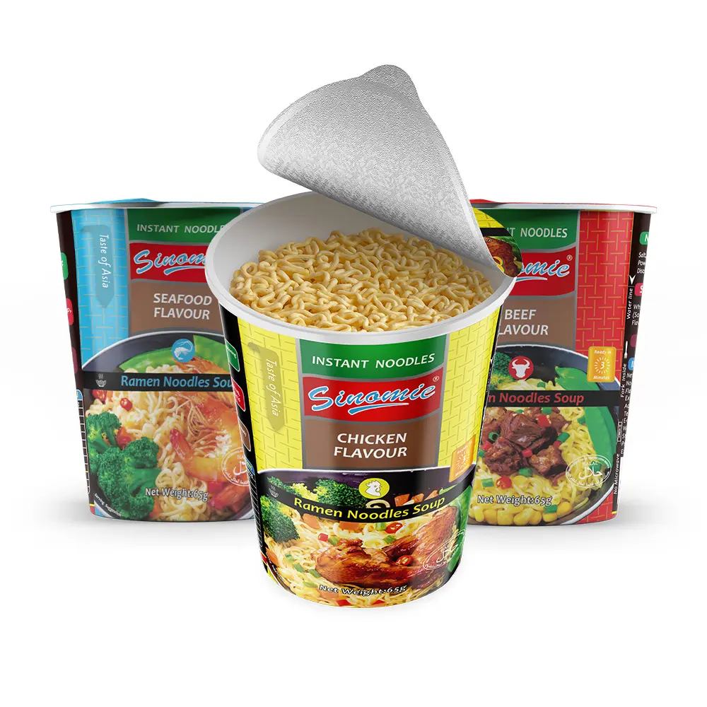 [सिनोमी] सूप चम्मच और चॉपस्टिक कप इंस्टेंट नूडल्स के साथ यम यम रेमन कटोरा