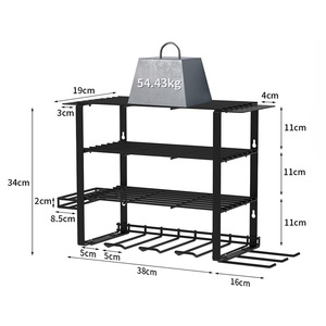 Industrial Machinery Alloy Storage <b>Rack</b> 4 Layers Wall Mounted Punch Free Tool Organizer <b>For</b> Workshop <b>Garage</b> Use - Product Image 4