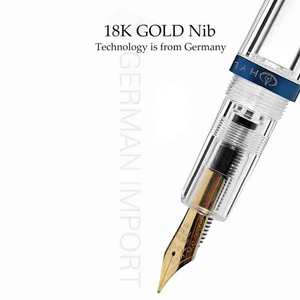 Pluma estilográfica <span class=keywords><strong>de</strong></span> tubo <span class=keywords><strong>de</strong></span> tinta grande, transparente, acrílica nueva, creativa, para maestro y oficina, con gotero - Product Image 3