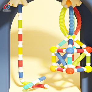 Chengji trẻ mới biết đi trẻ em Đồ chơi giáo dục 3D Tự làm khối nam châm trẻ em tự làm khối xây dựng thanh nam châm đồ chơi gậy từ tính với quả bóng - Product Image 3